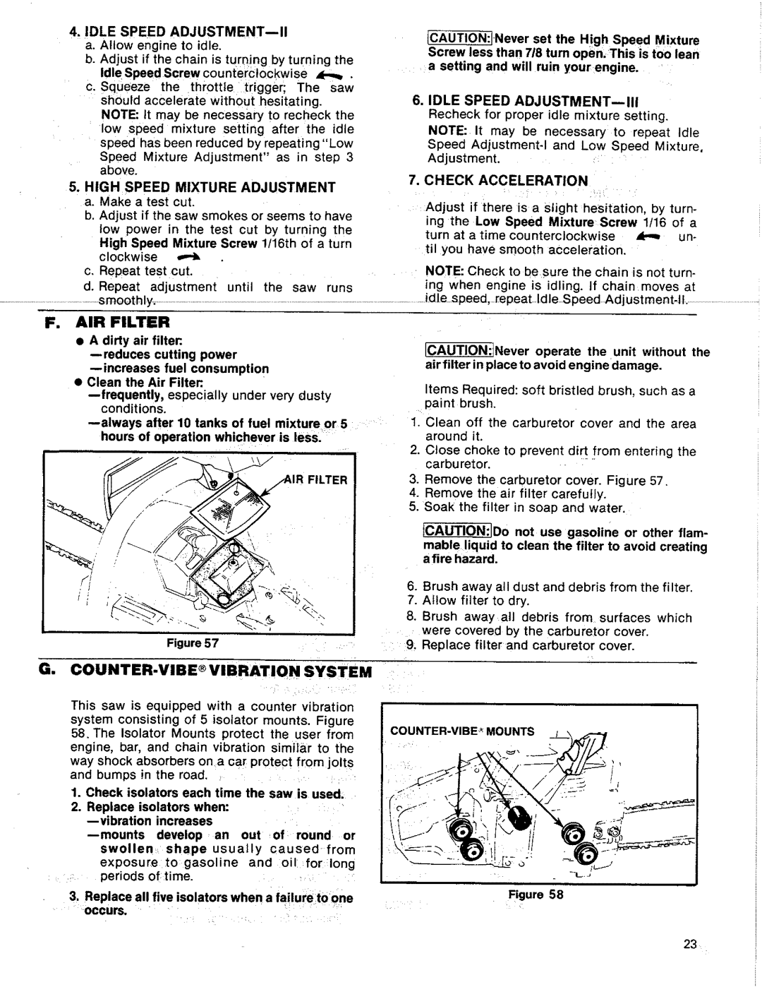 Sears 358.356100-3.7/18"PS, 358.356090-3.7/20 manual AIR Filter, GJCOUNTER-VIBE Vibration System 