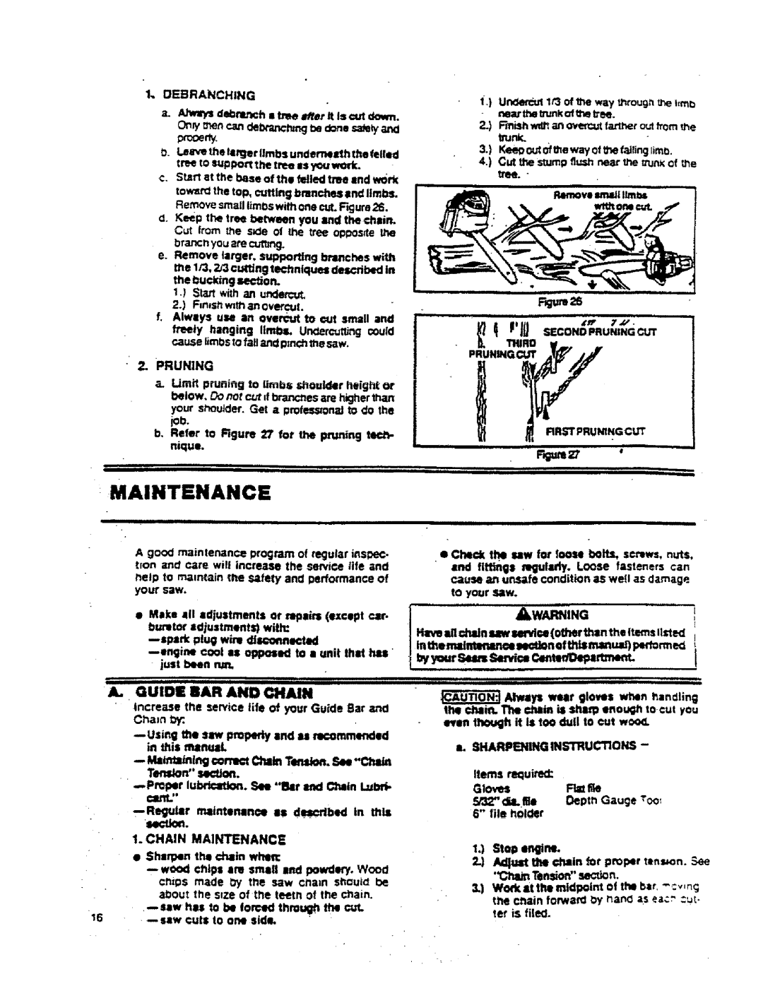 Sears 358.357231 Maintenance, St ,.Rim, Cha,n, ByyourS4s Servi C4nt, Adjustthe=halntotproper tension. aln Tensionaecdon 