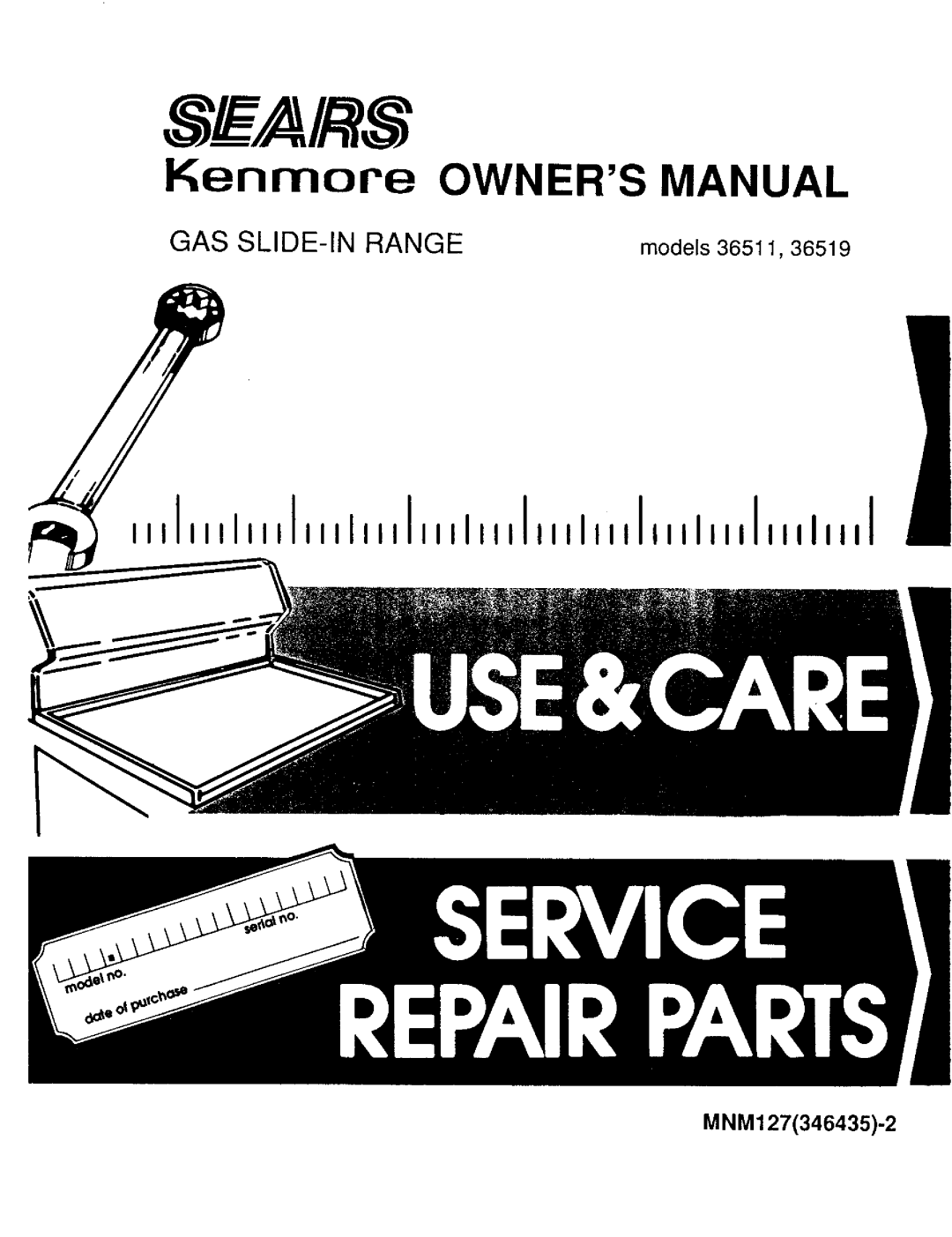 Sears 36511, 36519 owner manual Sears 