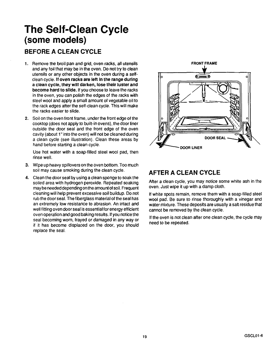 Sears 36519, 36511 owner manual Before a Clean Cycle, After a Clean Cycle, Need to be repeated 