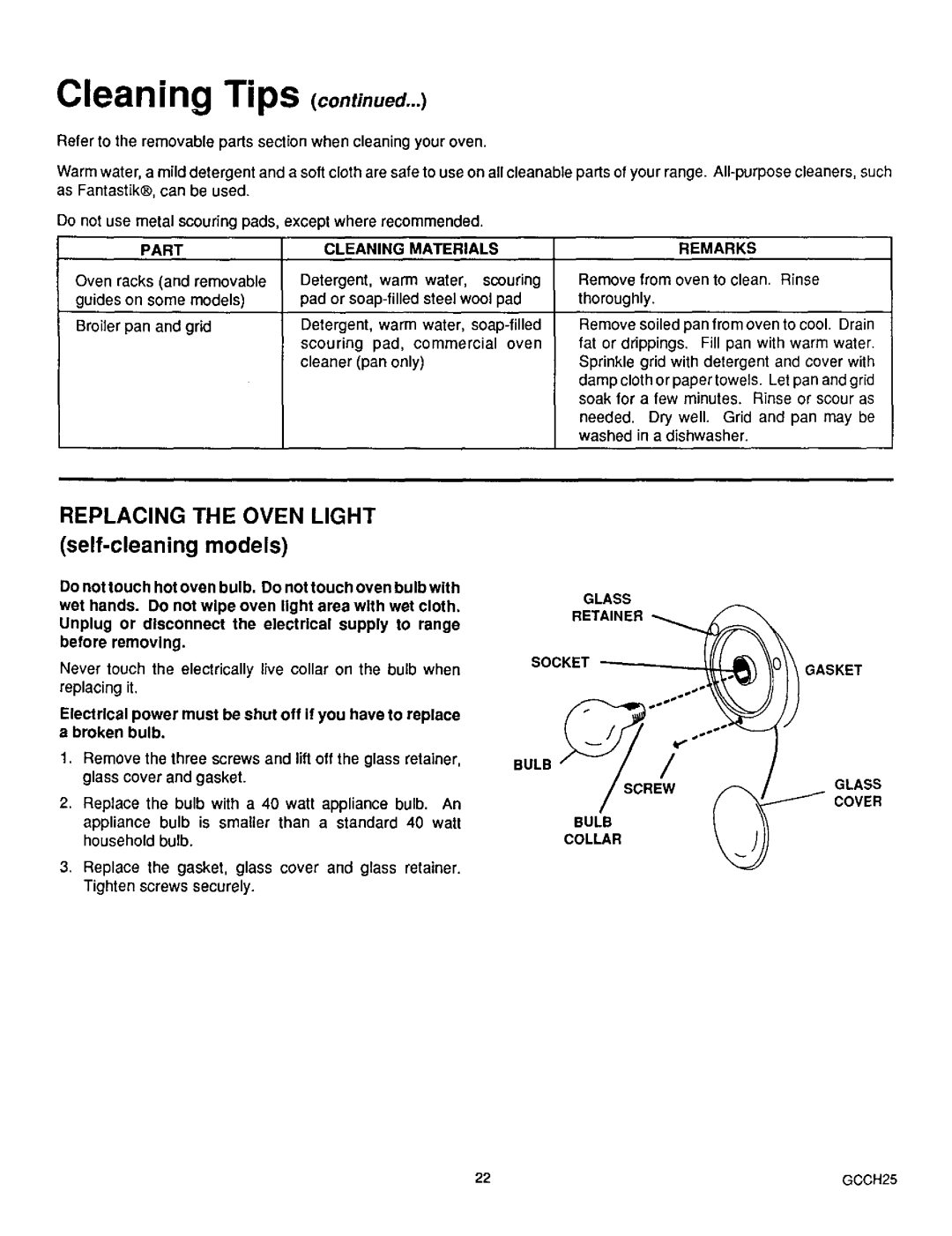 Sears 36511, 36519 owner manual Part, Glass Collar Bulbcover 