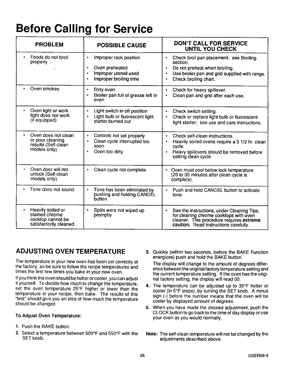 Sears 36511, 36519 owner manual Adjusting Oven Temperature, To Adjust Oven Temperature 