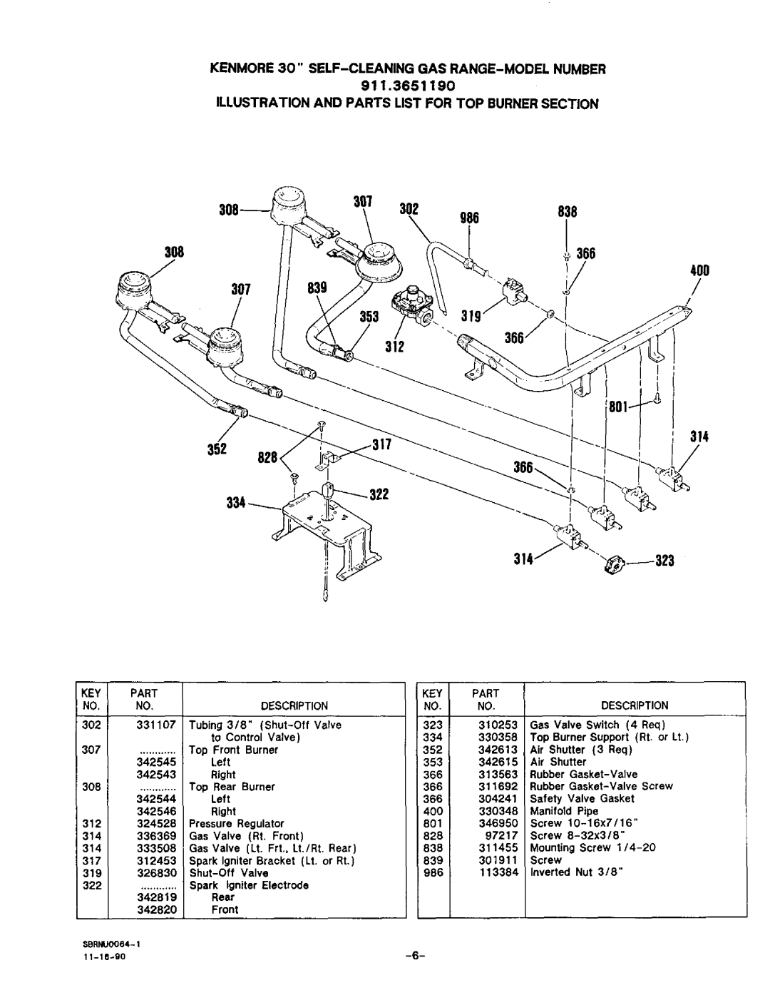 Sears 36519, 36511 owner manual 302 986 838 366 307 352, 314 