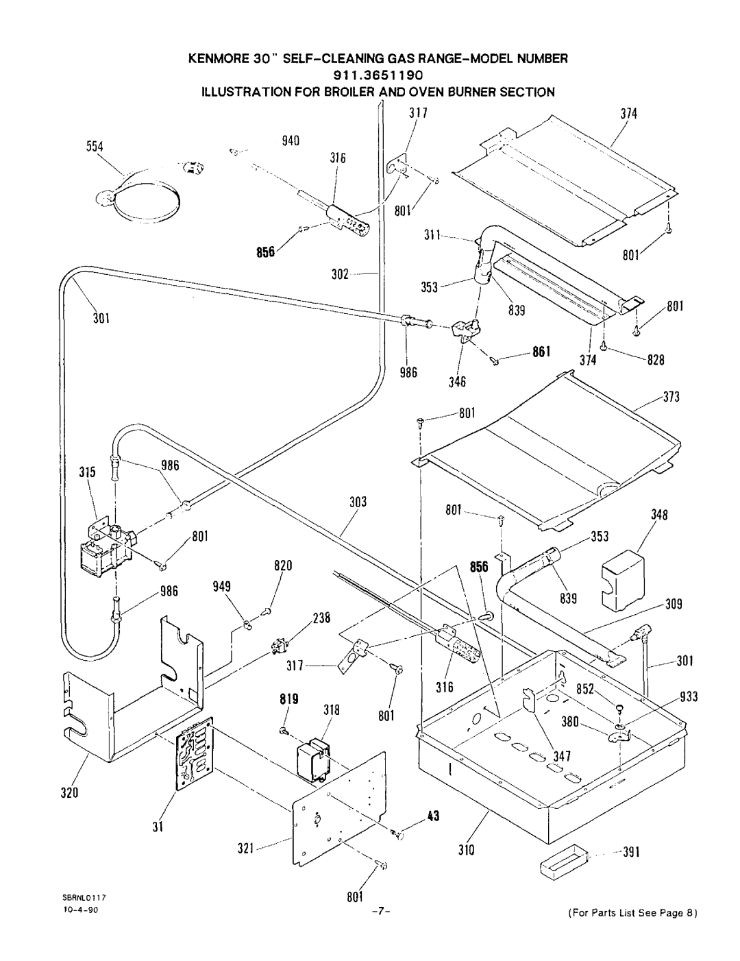 Sears 36511, 36519 owner manual 374, 801, 303, 819 320, 839 318 347 