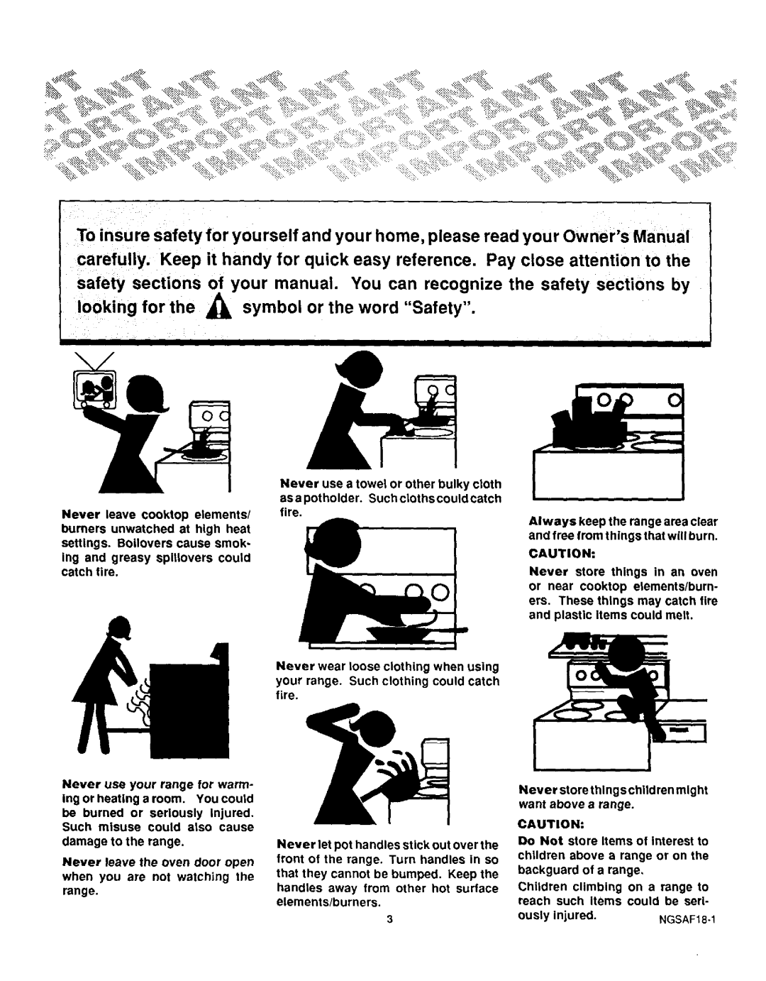 Sears 36749, 36745 warranty Ously Injured NGSAF18-1 