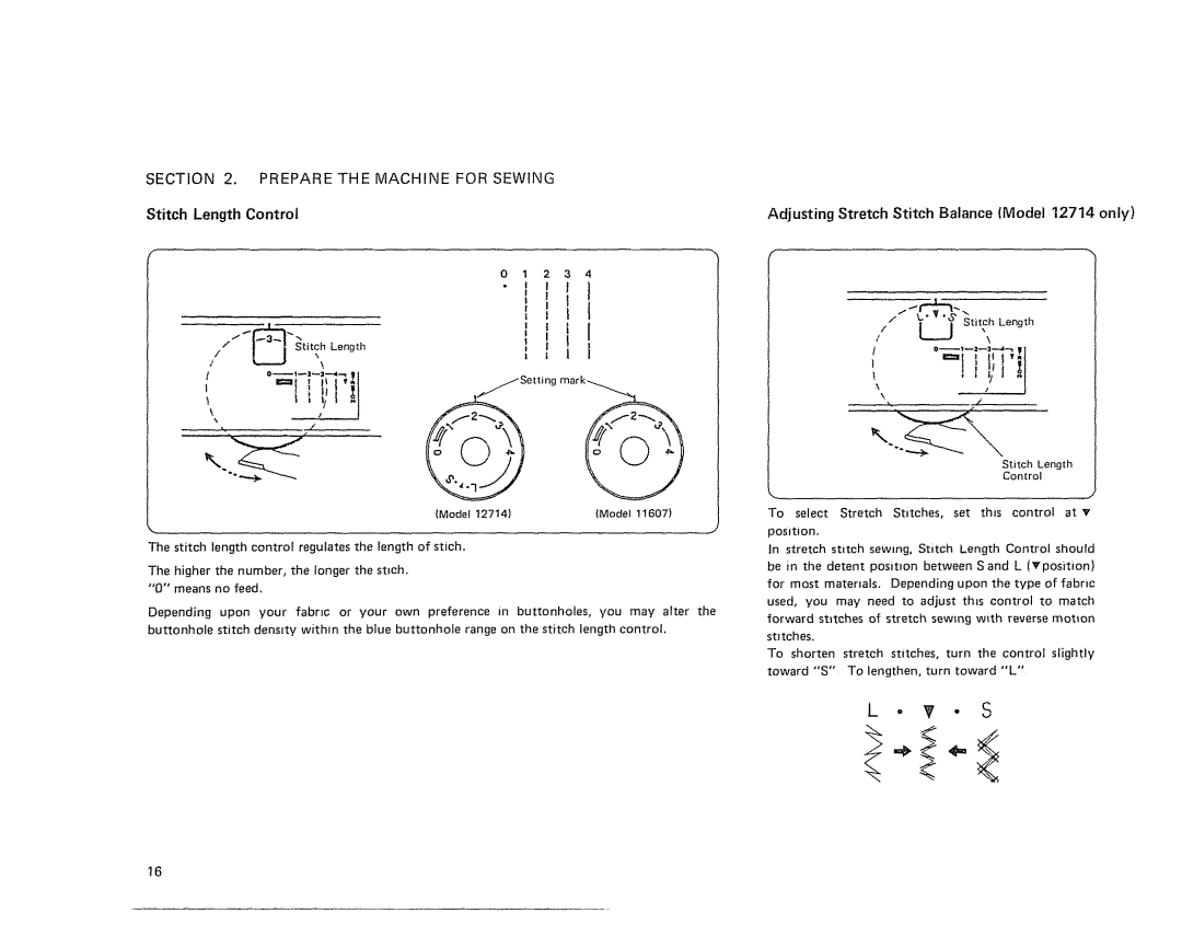 Sears 385. 11607 owner manual Iil Jso,,i.0, AdjustingStretchStitch Balance Model 12714 only 