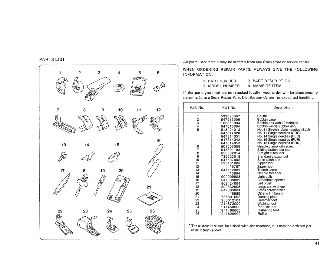 Sears 385. 11607 owner manual 131415 17 18 19 J 