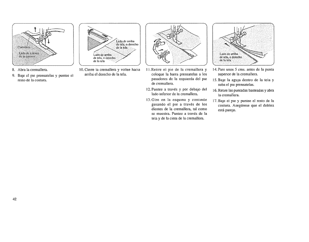 Sears 385. 11608 owner manual EtIa0 derecho De tela, o derectto Dela Tela 