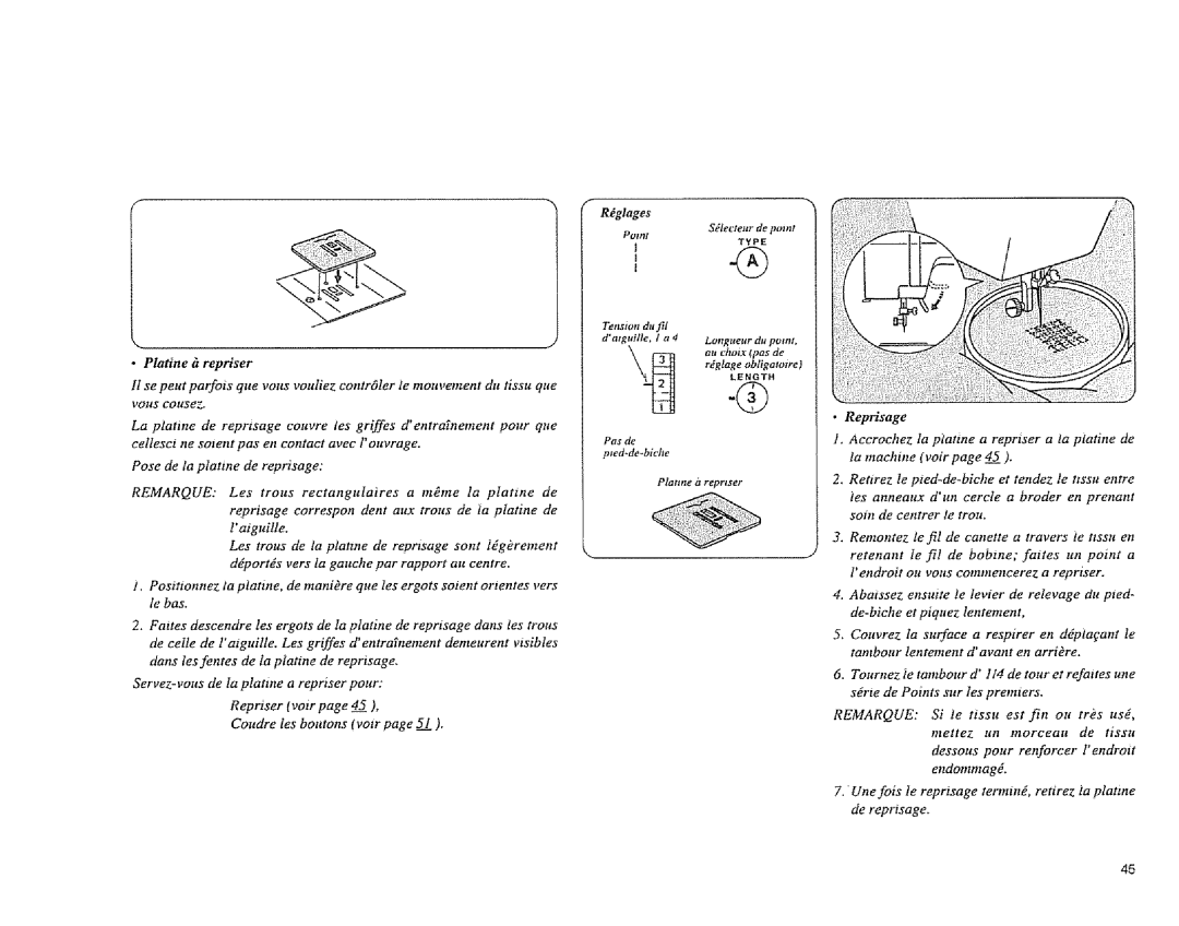 Sears 385. 11608 owner manual Tension du fil Datguille, I a, Au choix Cpasde 