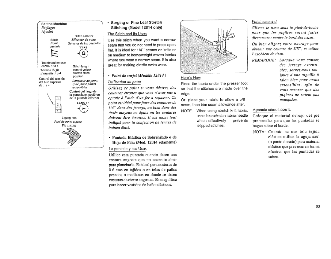 Sears 385. 11608 owner manual Slitch, Point 