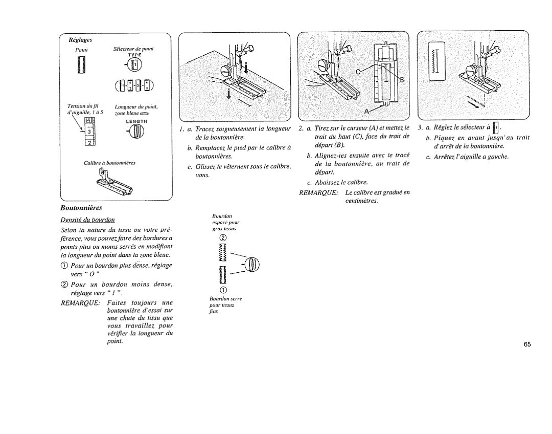 Sears 385. 11608 owner manual Bourdon serre, Le calibre est gradud en, Centimtres 