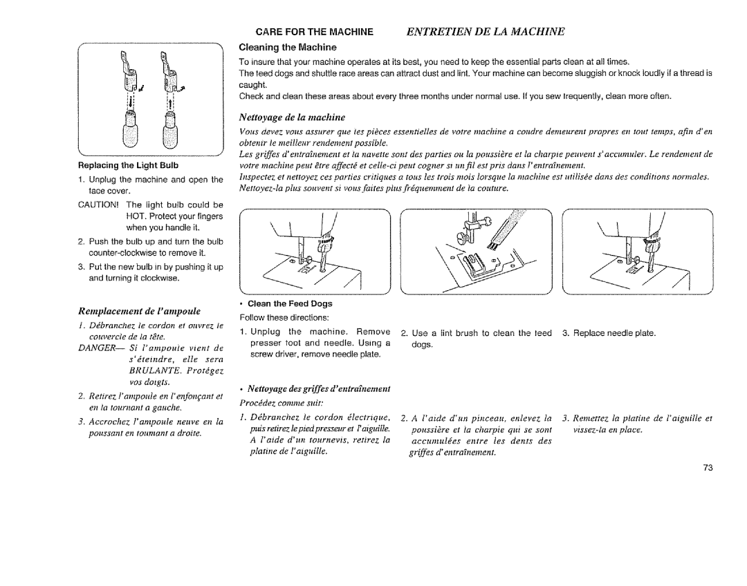 Sears 385. 11608 owner manual Poussikre Et la charpie Qui se Sont, Aecttntules Entre tes Dents Des Griffes dentranenent 