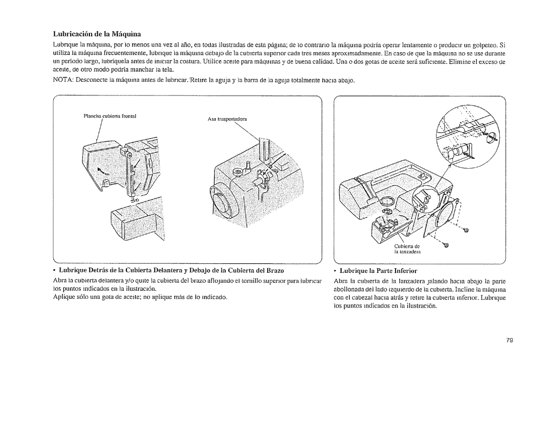 Sears 385. 11608 owner manual Lubricaci6n de la Mfiquina 