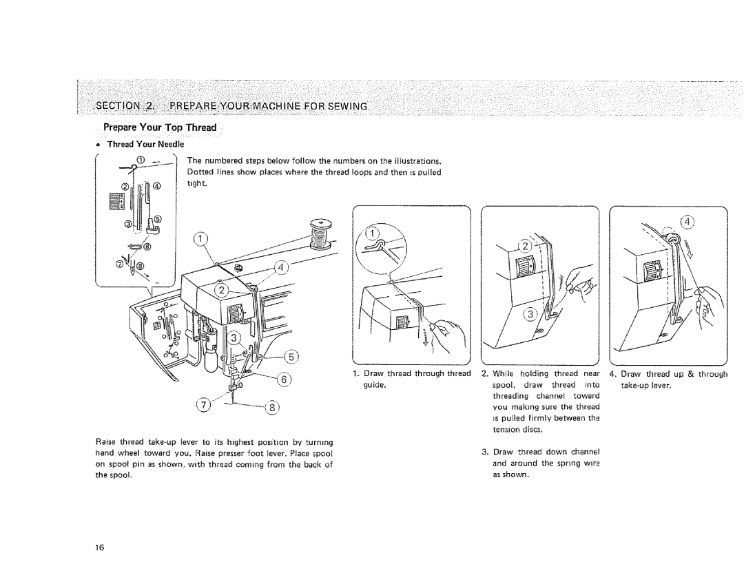 Sears 385. 1254180, 385. 1264180, 385. 1274180 owner manual Prepare Your Top Thread, € Thread Your Needle 