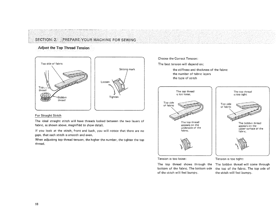 Sears 385. 1274180, 385. 1254180, 385. 1264180 owner manual Adjust the Top Thread Tension 