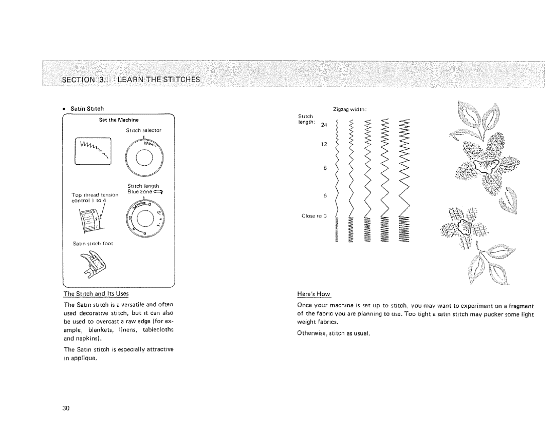 Sears 385. 1274180, 385. 1254180, 385. 1264180 owner manual Section Stitc, Set the Machine 