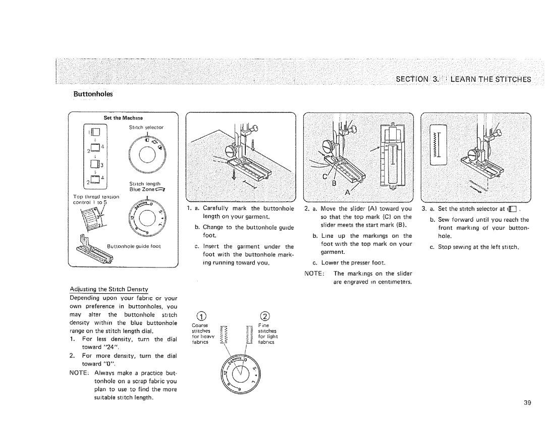 Sears 385. 1274180, 385. 1254180, 385. 1264180 owner manual Buttonholes, TiE 