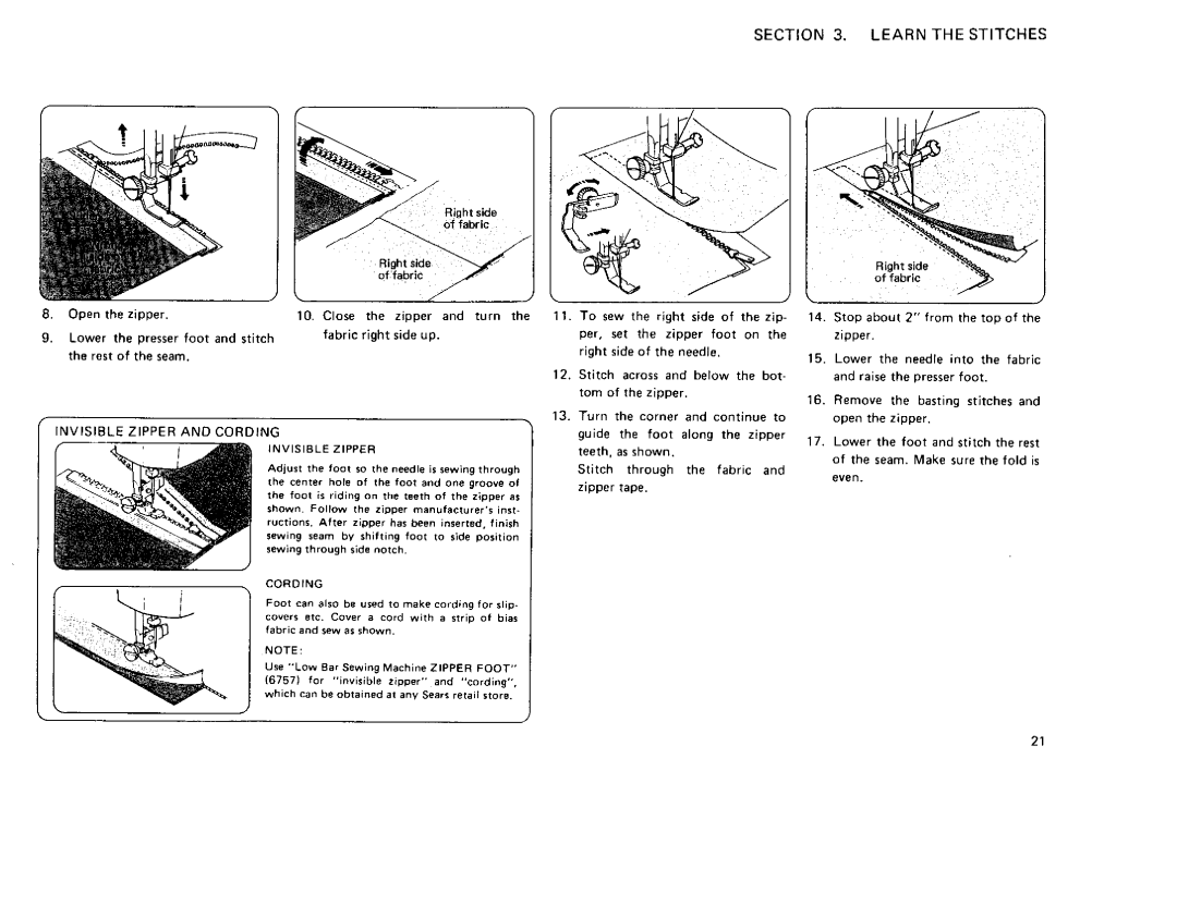 Sears 385. 12710, 385. 12714, 385. 12712, 385. 12708 owner manual Learnthe Stitches 