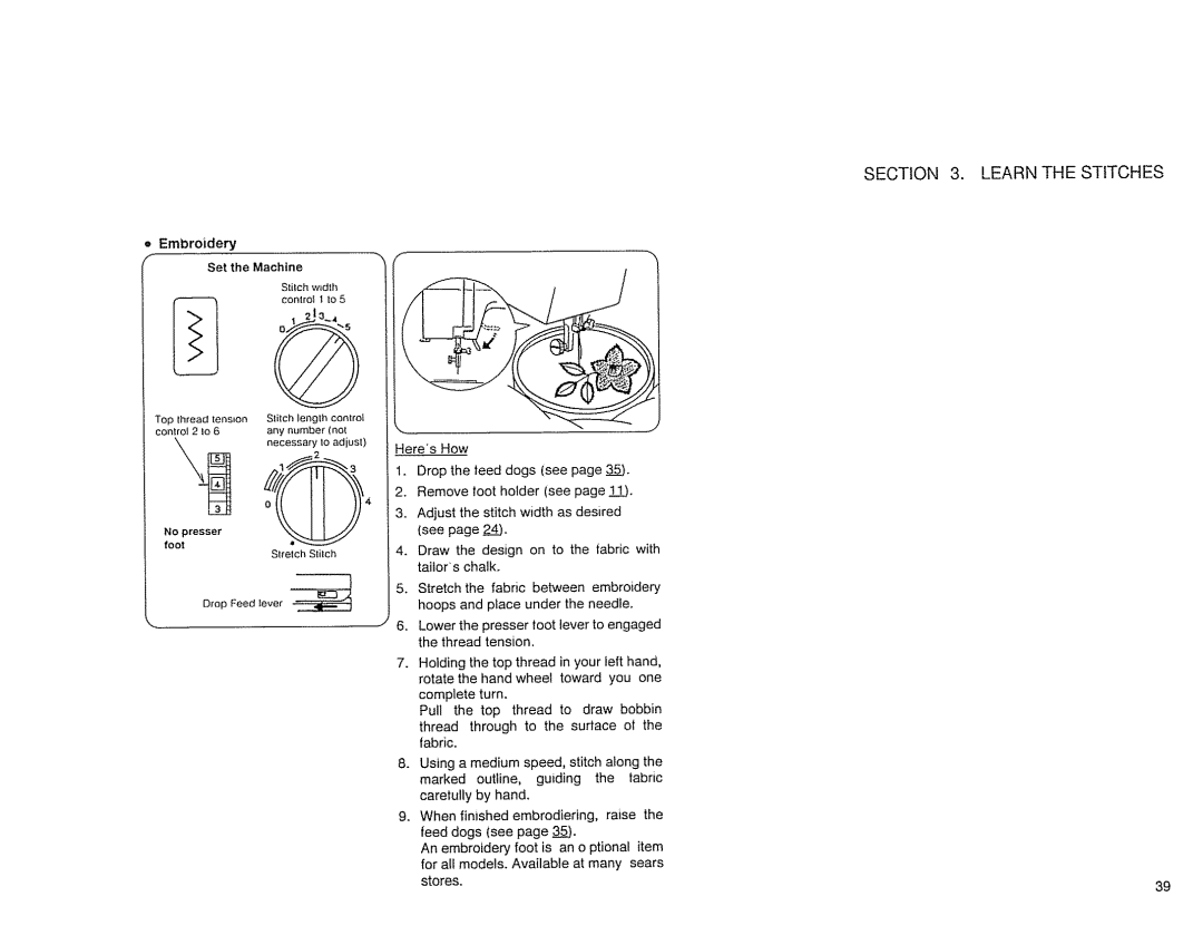 Sears 385. 17526 owner manual No presser 