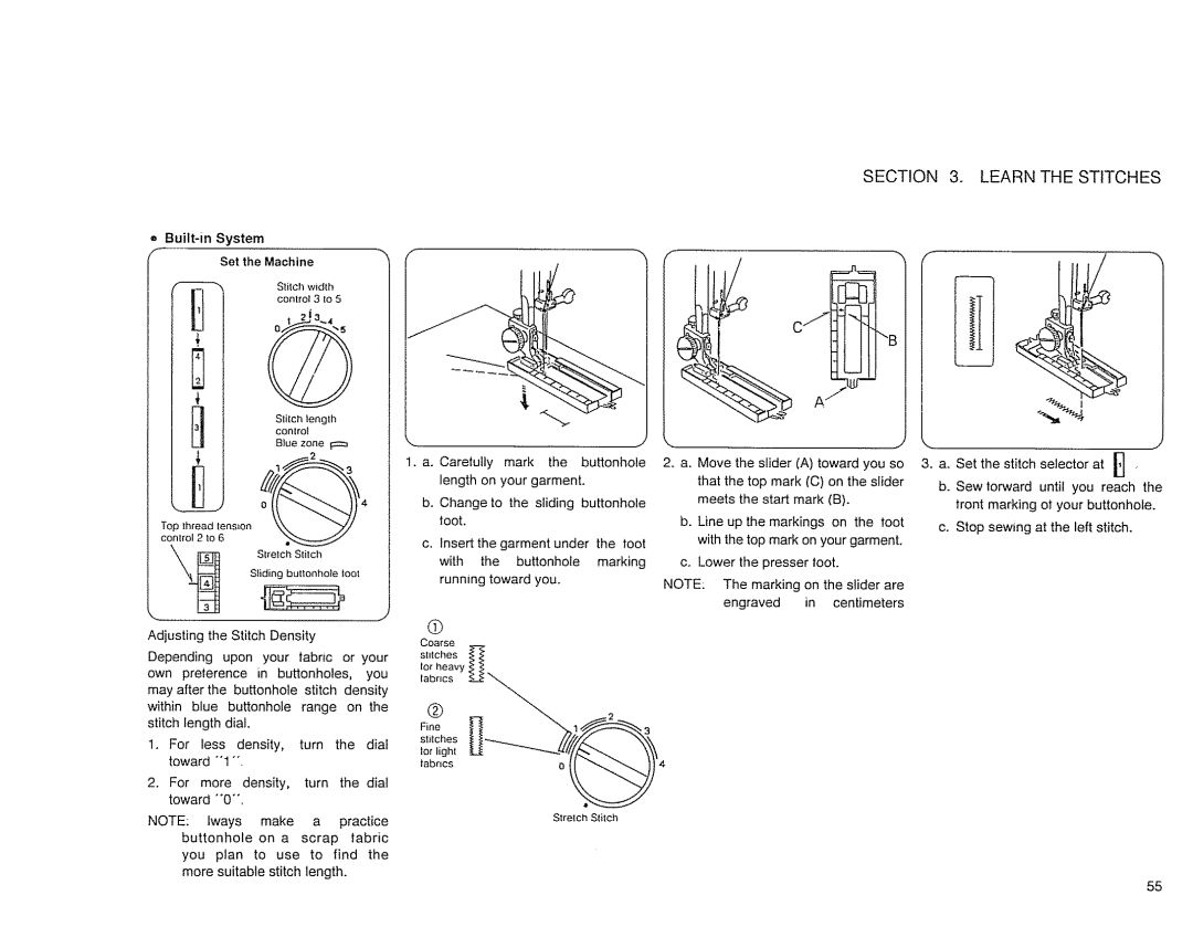 Sears 385. 17526 owner manual 0oo,+.3,o, Built-in System Set the Machine 