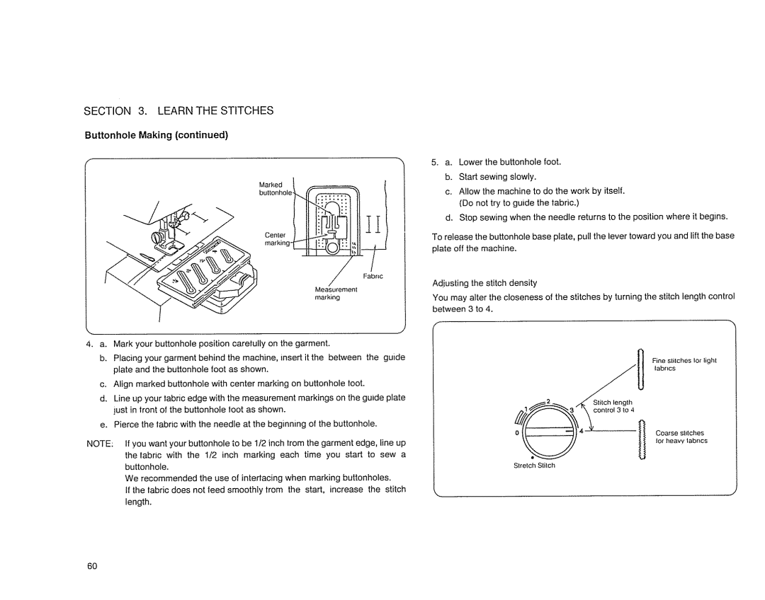 Sears 385. 17526 owner manual Buttonhole Making 