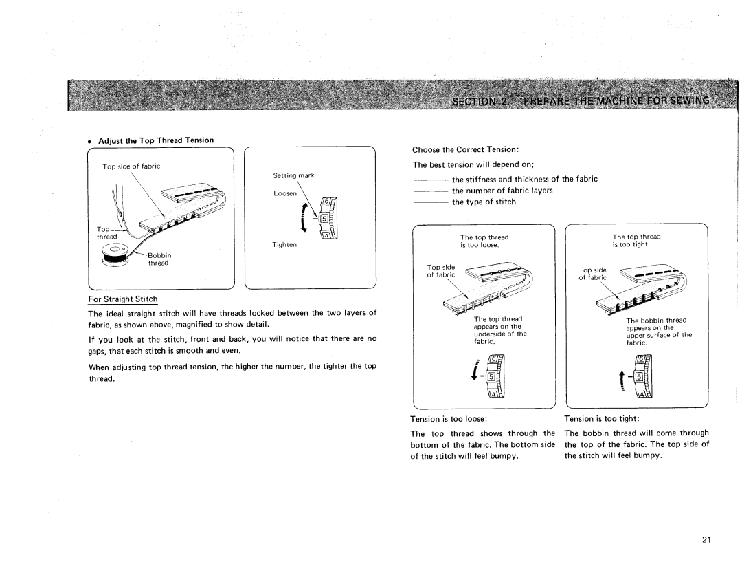 Sears 385. 17928 owner manual Iii, Adjust the Top Thread Tension 