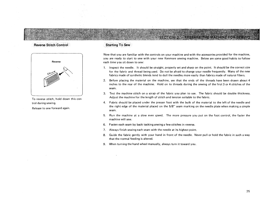 Sears 385. 17928 owner manual Reverse 