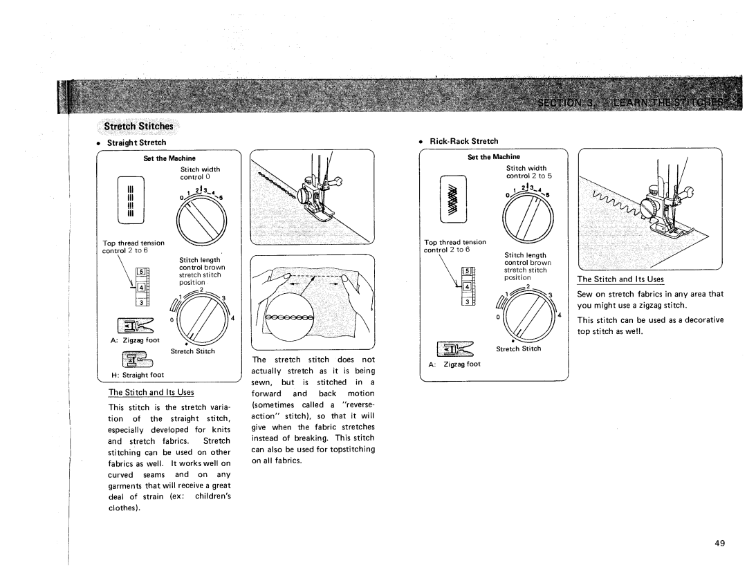 Sears 385. 17928 owner manual Straight Stretch, Set the Machine 