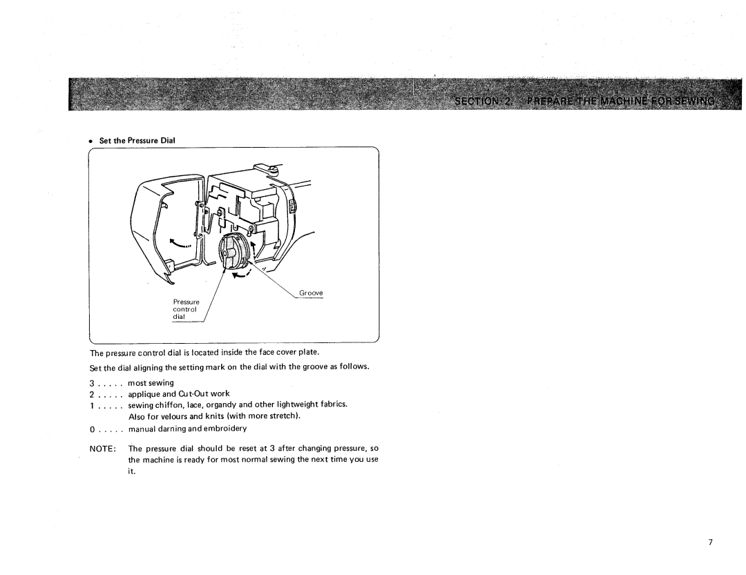 Sears 385. 17928 owner manual Set the Pressure Dial 