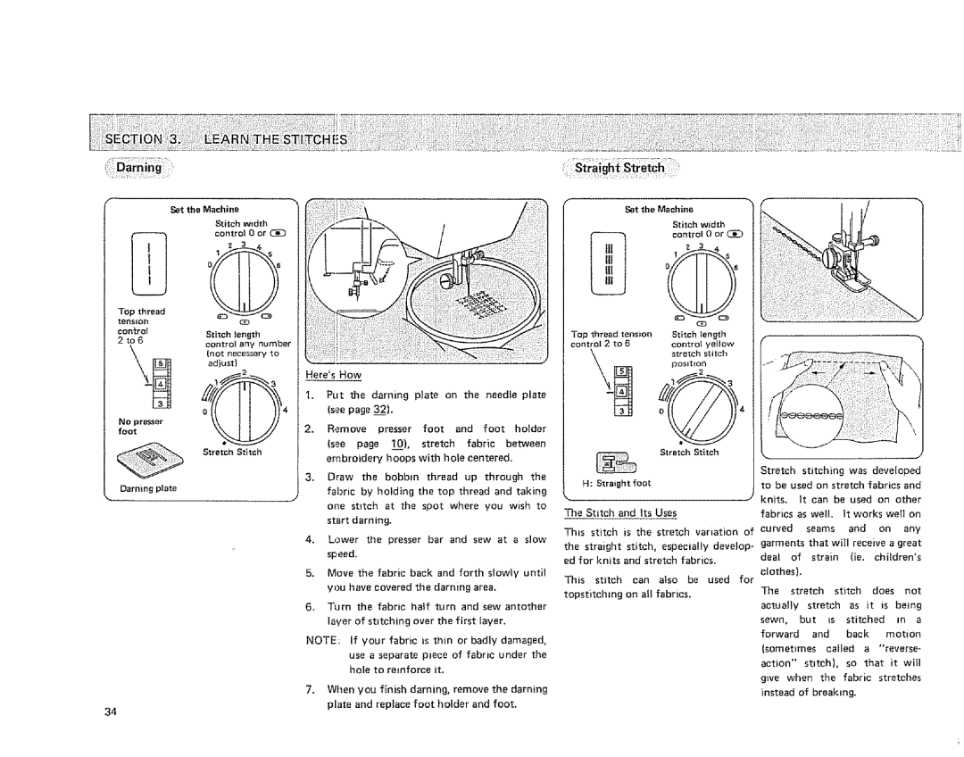 Sears 385. 1884180 HeresHow, When you finish darning, remove the darning, Plate and replace foot holder and foot 