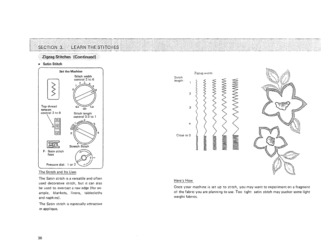 Sears 385. 1884180 owner manual Width, Contro 3 to 