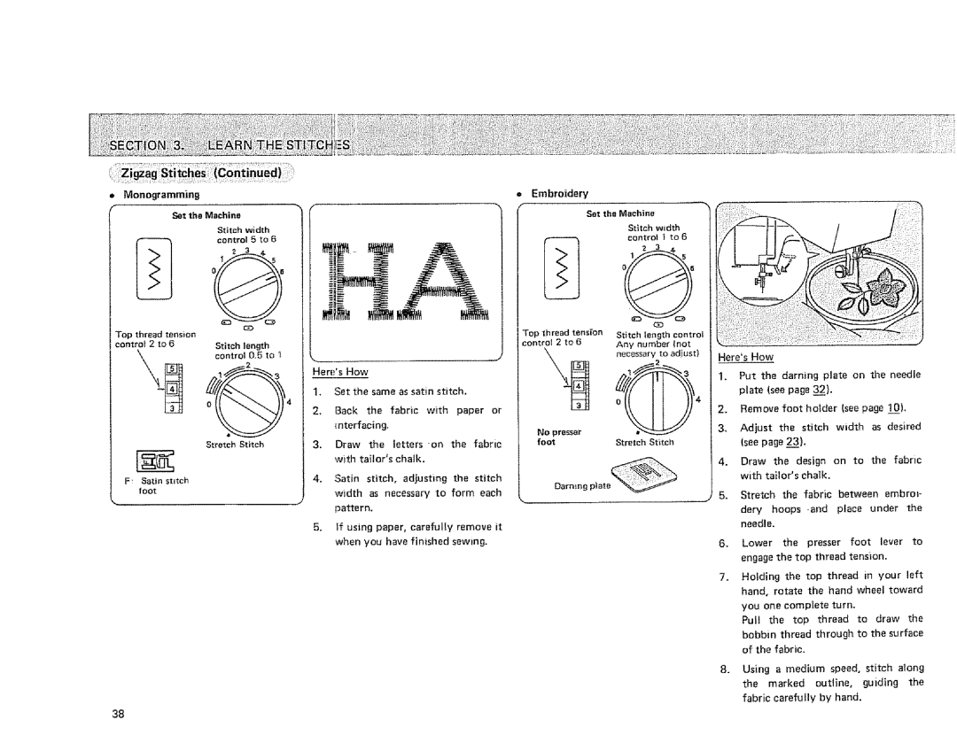 Sears 385. 1884180 owner manual Embroidery 