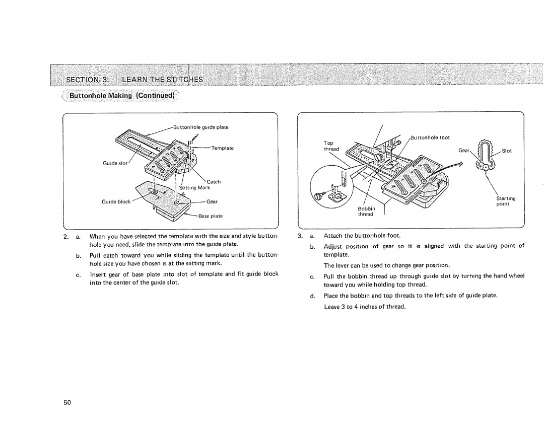 Sears 385. 1884180 owner manual Buttonhole 