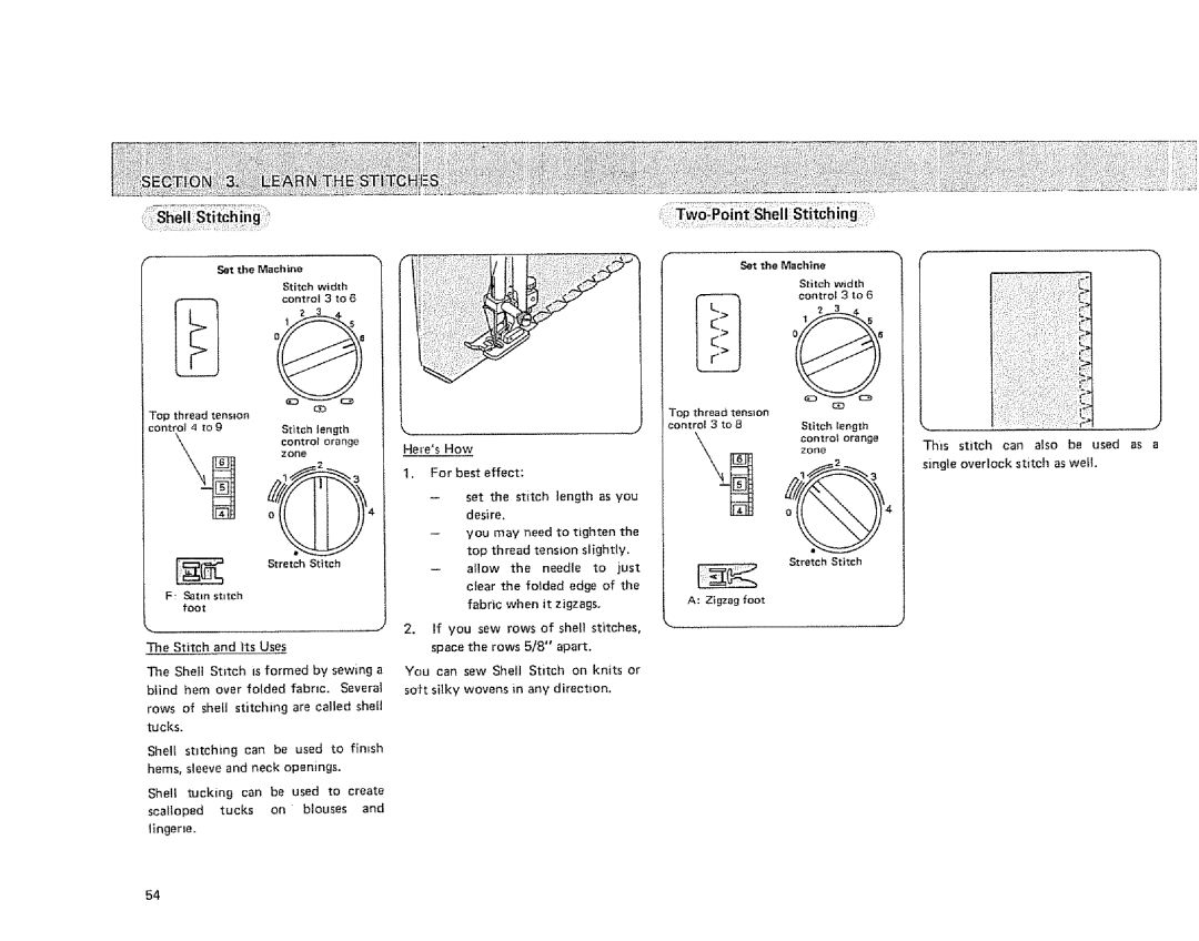 Sears 385. 1884180 owner manual Set the Machine Stitch width, Lingerie, Control 3 to 8Stitch Iength control orange zone 