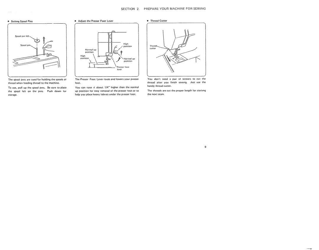 Sears 385. 19601 owner manual Adjust the Presser Foot Lever, Can Rinse, Than Normal, For, Toot or to 