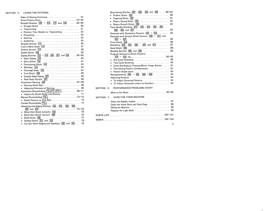 Sears 385. 19601 Pintucking, Lock.a-Mac, Adjus, Density, 7273, Hemming, Stitching, Wlth, Ptterns, With, Pattern, Hook 