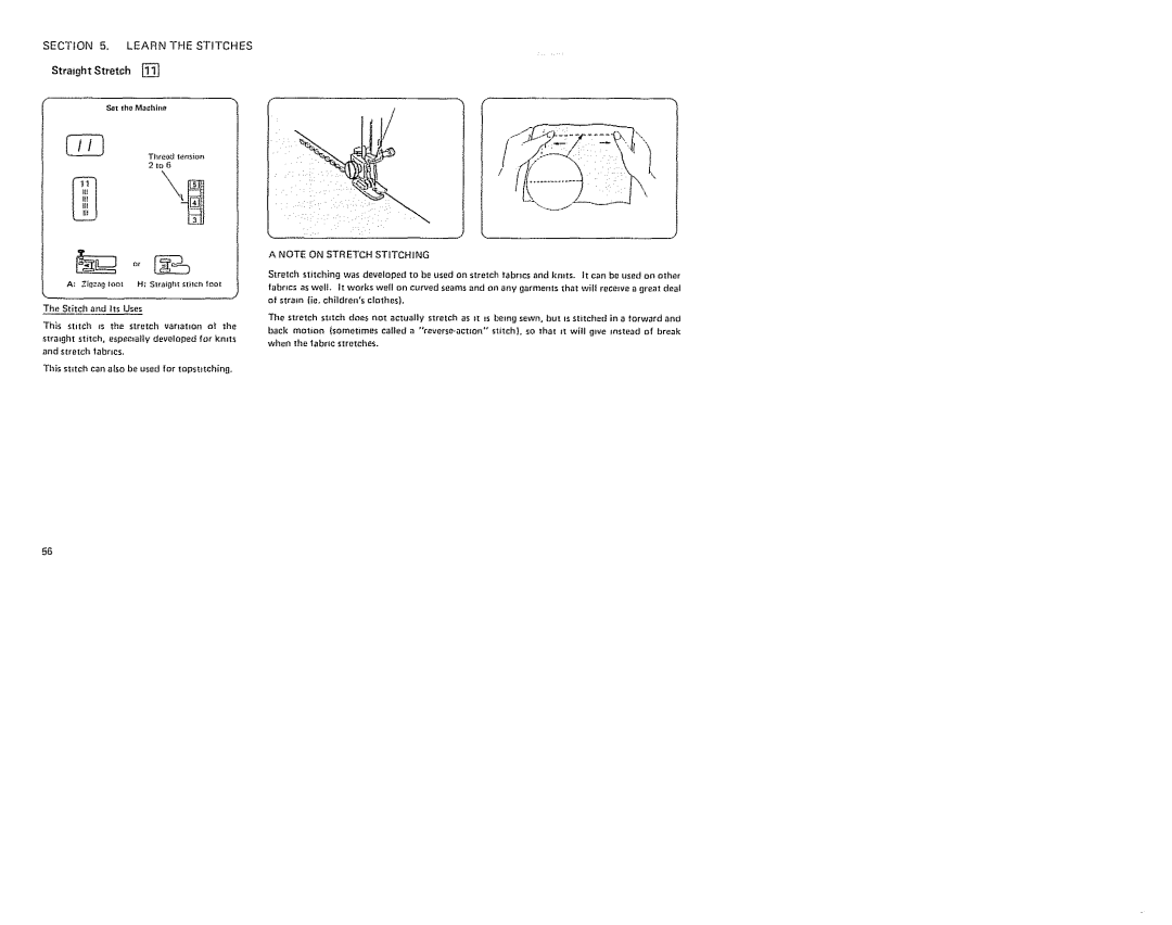 Sears 385. 19601 owner manual Straight Stretch 