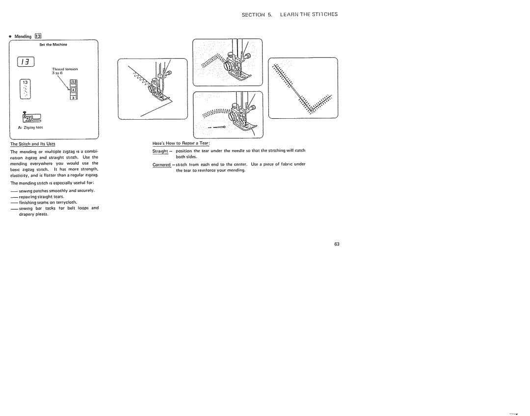 Sears 385. 19601 owner manual Learn Thestiiches, Thread Ionson 3to8 