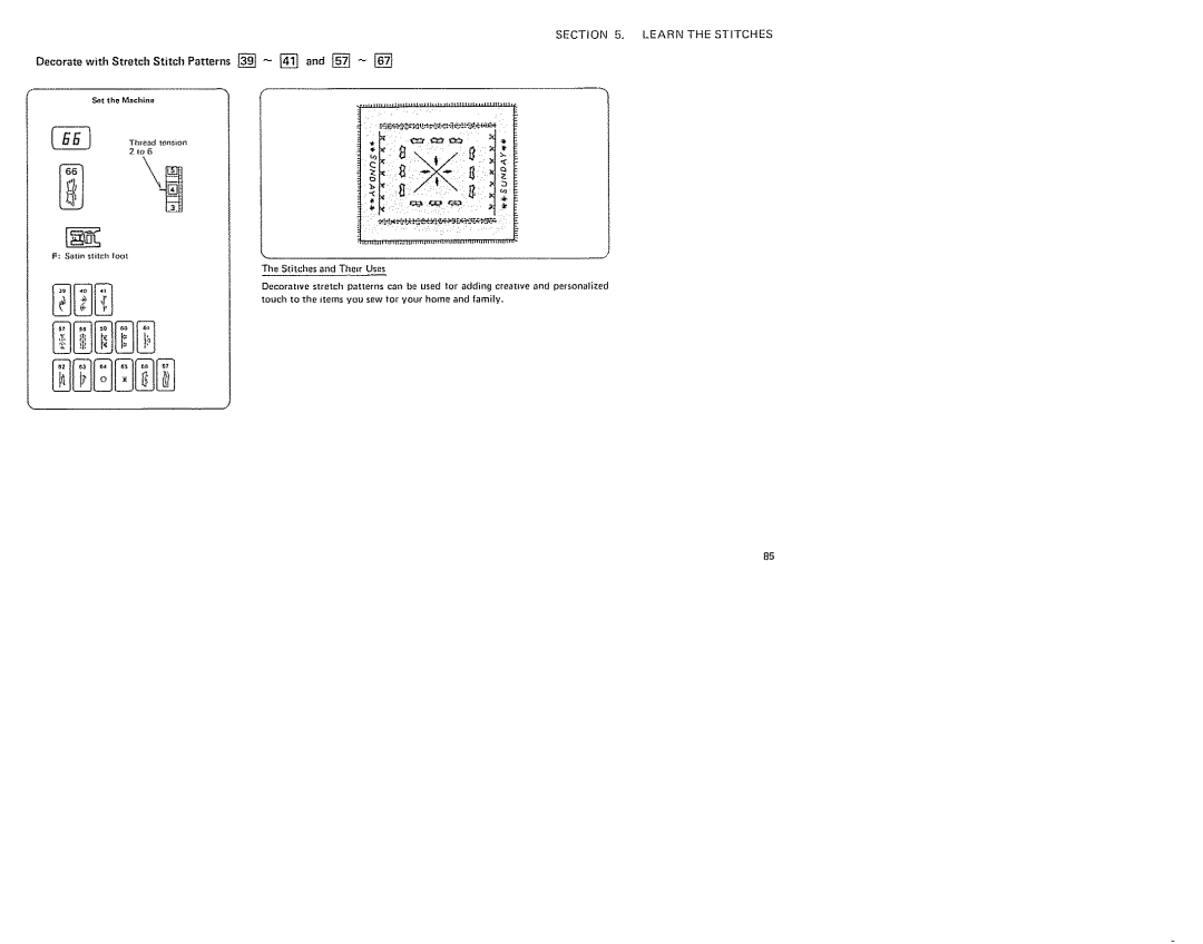 Sears 385. 19601 owner manual Decorate with Stretch Stitch Patterns, Tor your home and family+ 