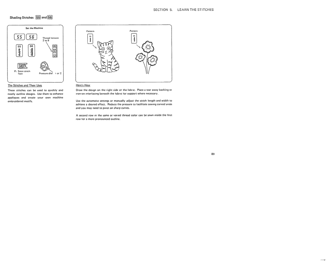 Sears 385. 19601 owner manual ShadingStitches, Pattern 