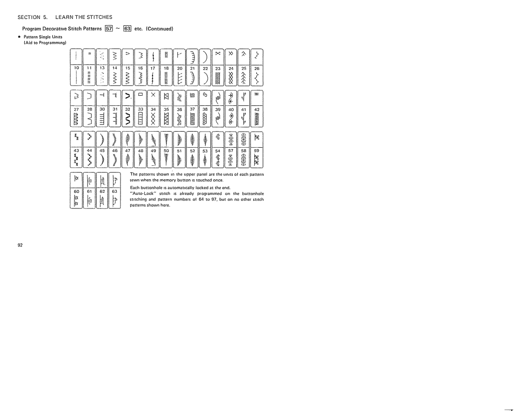 Sears 385. 19601 owner manual Numbecs But on no oher stitch Patterns Shown Here 