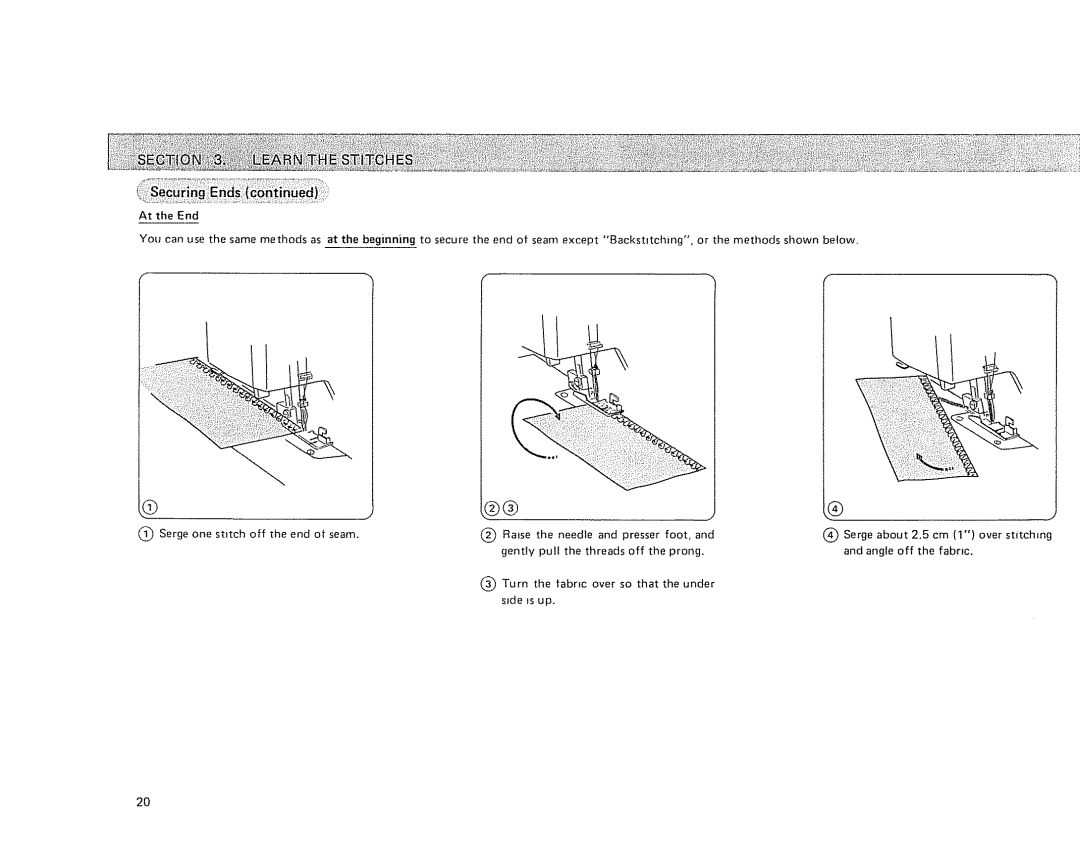 Sears 385. 564180 owner manual Turn the fabric over so that the under sIde is up 