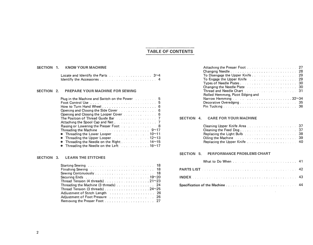 Sears 385. 564180 owner manual Ofcontents 