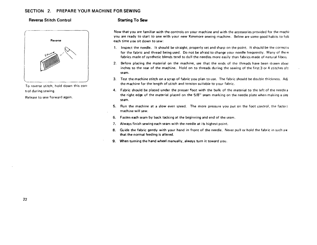 Sears 385 owner manual Reverse Stitch Control Starting To Sew, Stitch on Scrap, Plan to, Suitable 