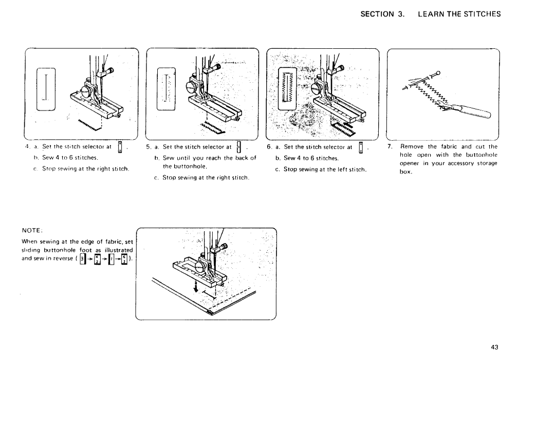 Sears 385 owner manual Learn the Stitches 