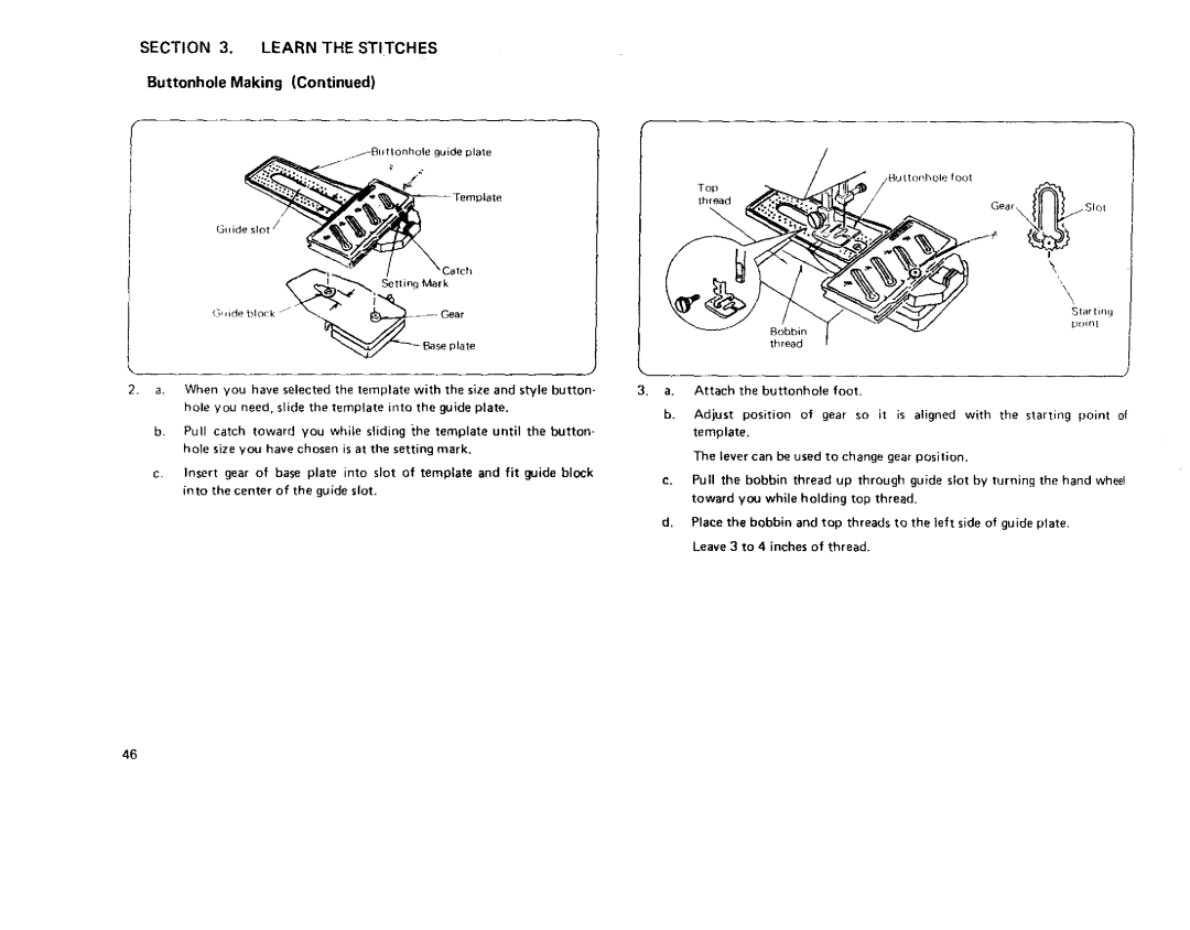 Sears 385 owner manual Buttonhole guide plate 