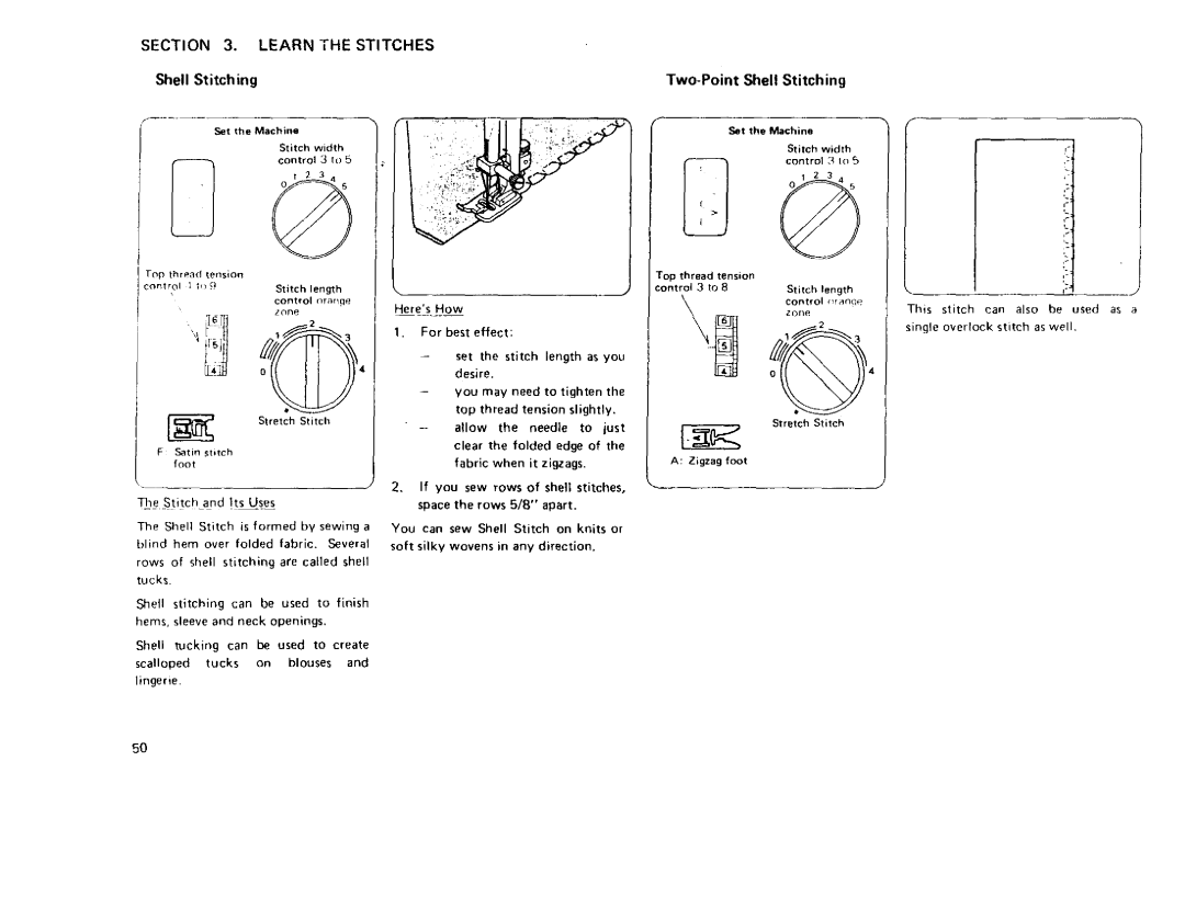 Sears 385 owner manual Two-Point Shell Stitching, He re1.How 