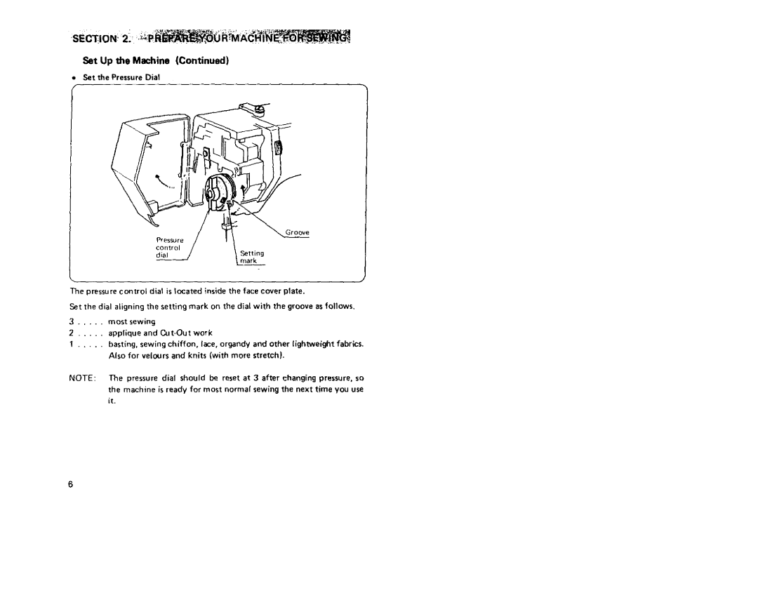 Sears 385 owner manual Macpi E, Set Up the Machine, Set the Pressure Dial 