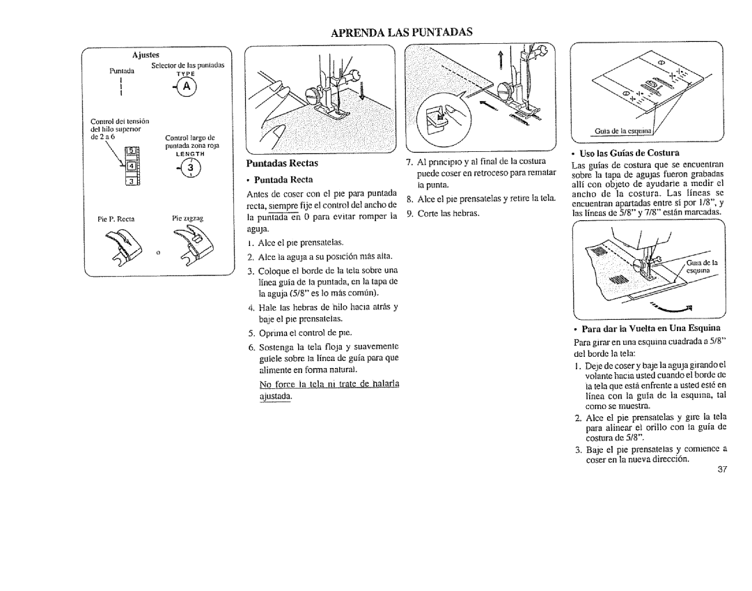 Sears 385.11608, 385.12814 owner manual Ajustes, Uso las Guias de Costura 