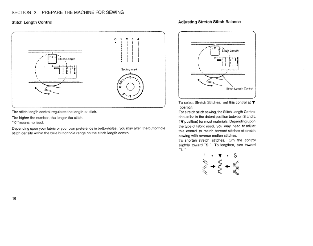 Sears 385.12514 owner manual LJj it, Stitch Length Control 